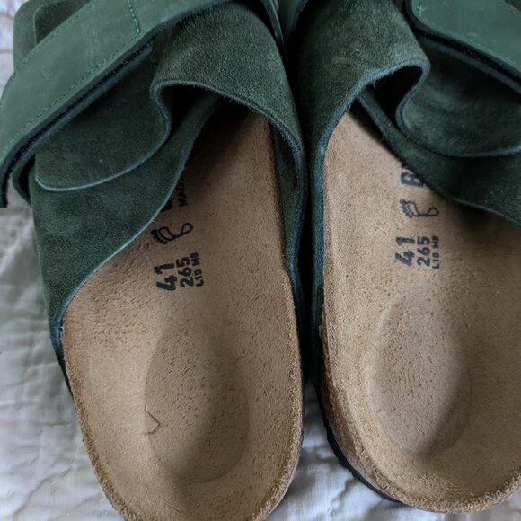 Birkenstock Kyoto 41 Mountain View Green suede nubuck leather regular wide - Picture 7 of 8